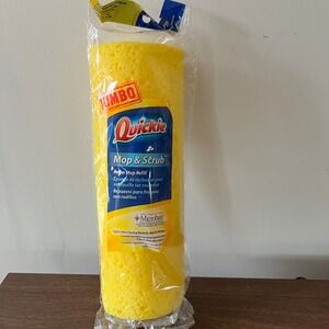 Quickie Mop & Scrub Roller Mop Refill Type P Jumbo Microban Yellow 0553MB NEW